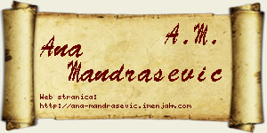 Ana Mandrašević vizit kartica